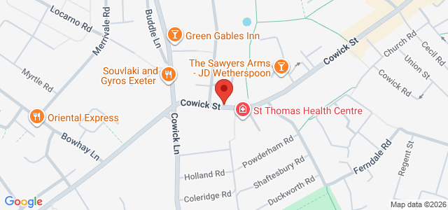 Map showing Pizza Time - Exeter in Exeter